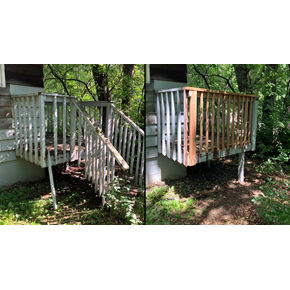 Porch Stairway Tear Out & Railing Install