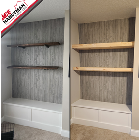 Floating Shelf Replacement in Plymouth Ace Handyman Services