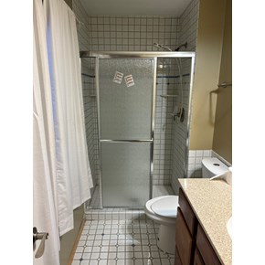 Shower door and frame installation in Coon Rapids, MN