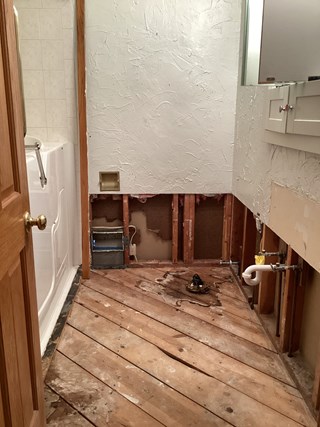 Bathroom remodel project in Coon Rapids, MN