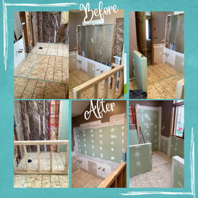 Bathroom wall build and dry wall install in Coon Rapids, MN