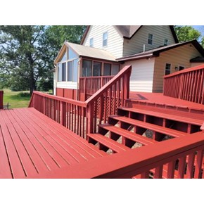 Deck sanding and staining project in Coon Rapids, MN
