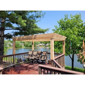 Pergola added to a deck with a stunning view in Coon Rapids, MN