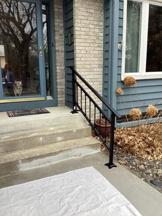 Stair railing put in Fridley, MN