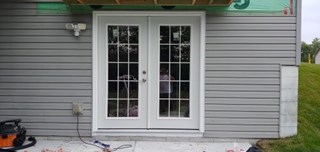 Sliding patio door replaced with new French patio door