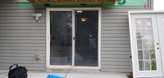 Sliding patio door replaced with new French patio door