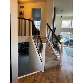 New stair rail installation in Maple Grove