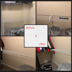 Closet shelf repair in Jackson, MS