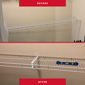Closet shelf repair in Jackson, MS