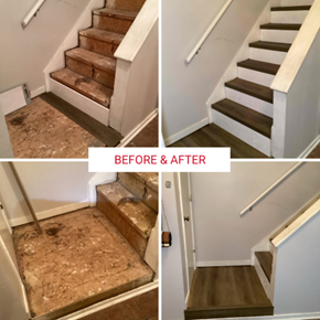 Vinyl Flooring staircase repair in Jackson, MS