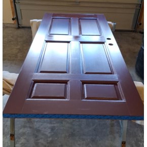 Ace Handyman Services Project in Missoula, MT exterior door sanded and refinished
