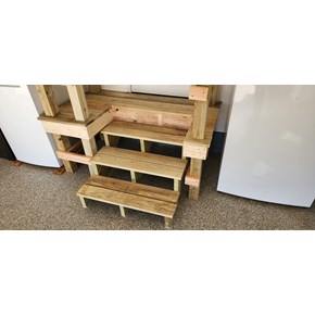 Built Platform and stairs Ace Handyman Services Omaha.