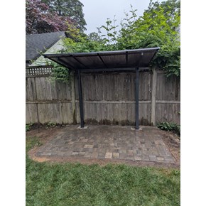 Canopy installed in cement Canopy installed in cement