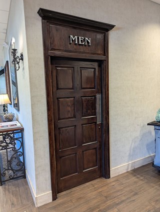 Hotel Restroom Door Refinished