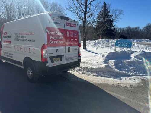 Ace Handyman Services North Jersey van parked in front of the Brundage Preserve in Randolph 07869