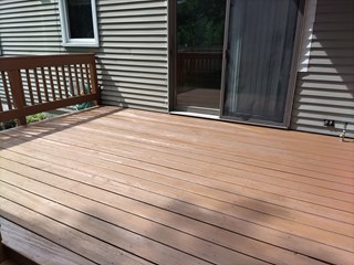 The deck in Clifton Park painted by Handyman Pete.