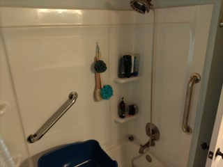 Newly installed grab-bar to increase safety in this bathroom in Clifton Park, NY..