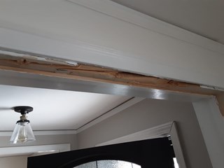 Customer's doorframe in need to repair after they DIYed their door removal at their home in Niskayuna, NY.