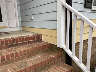 Repaired siding in Clayton, NC before painting. 