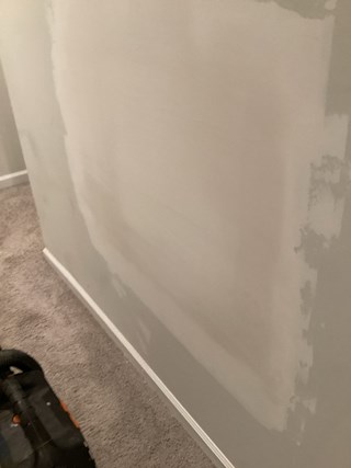Repaired drywall in Clayton NC before painting. 