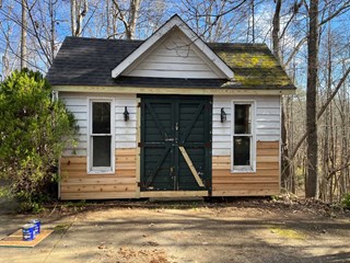 Newly installed siding after repair in Clayton NC 
