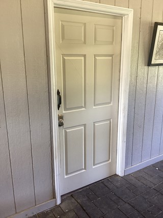 A brand new door has been installed. 