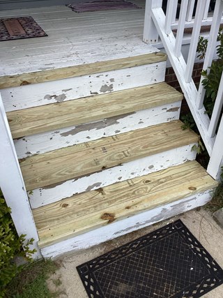 New wooden steps have been replaced. 