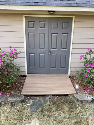 Ramp with new, clean composite material installed. 