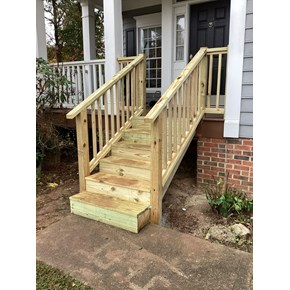 Newly installed deck stairs.  