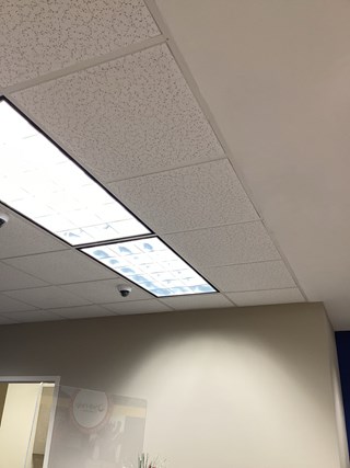 Newly repaired commercial ceiling tile in Raleigh 27615