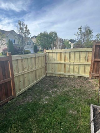 Fence panels after repair in Cary NC 