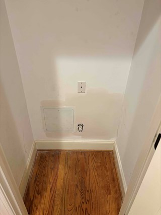 Wall with the access panel installed. 