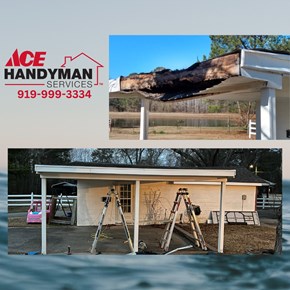 Wood rot replacement on a carport