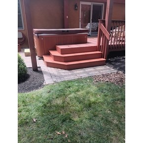 Ace Handyman Services handyman removed rotten boards, installed new planks, and painted in Westerville, Ohio