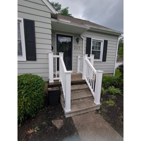 Ace Handyman Services handyman AZEK front porch railings in Westerville, Ohio