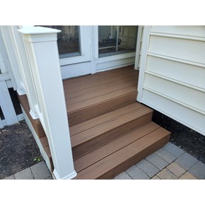 Ace Handyman Services Rebuilt this Deck, Stairs, and Railing with Timberteck in Westerville, Ohio