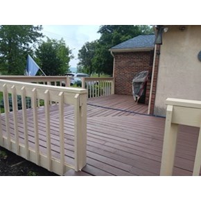 Ace Handyman Services completed a deck refresh including repairing and staining in Westerville, Ohio