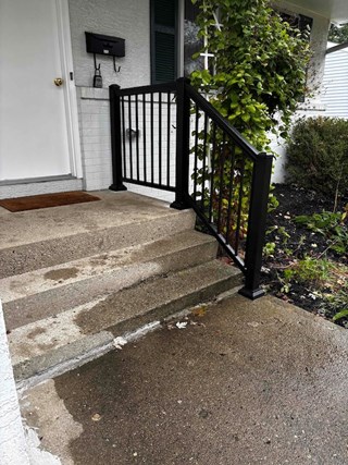 After Ace Handyman Services handyman installed a front handrail in Columbus, Ohio
