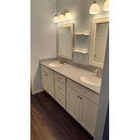 Ace Handyman Services installed an Onyx Collection countertop with double integrated sinks in Westerville, OH 