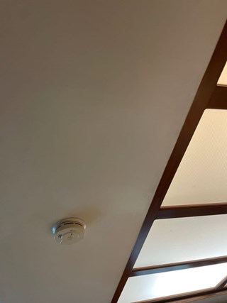 After Ace Handyman Services handyman services repaired this ceiling including installing new drywall, mudding, sanding, and texturing to match in Columbus, Ohio