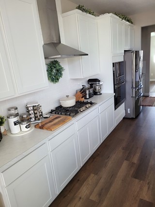Before Ace Handyman Services installed kitchen cabinet handles and pulls in Powell, Ohio