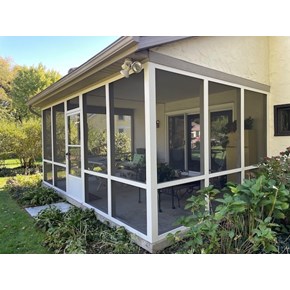 Ace Handyman Services handyman repaired rotten wood on the porch and re-screened porch in Columbus, Ohio
