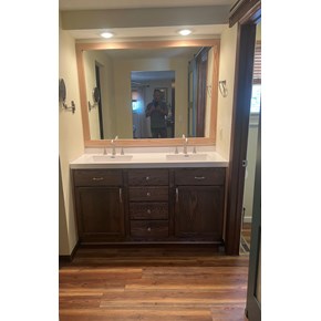 New Vanity Install with Delta faucet and new fixtures and mirror in Columbus, Ohio