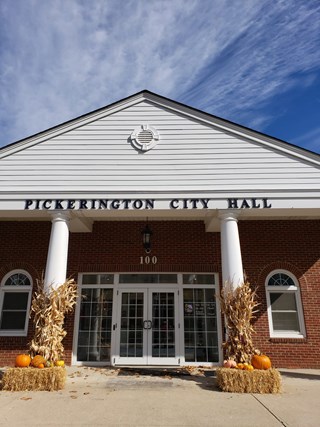 Ace Handyman Services replaced rotten wood and painted to match on the City of Pickerington building in Pickerington, Ohio 