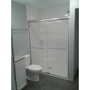 Ace Handyman Services Bathroom Remodel Using Onyx Collection Products in Pickerington, Ohio