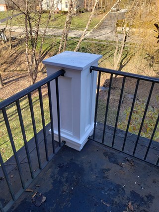 Ace Handyman Services built new post and painted to match in New Albany, Ohio 
