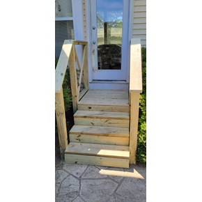 Ace Handyman Services rebuilt back steps and handrail in Pickerington, Ohio
