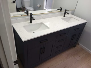 Bathroom double vanity replacement after