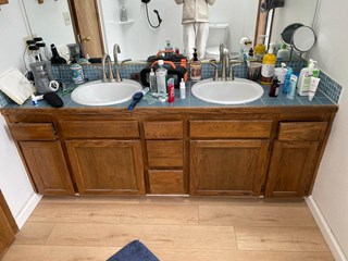 Bathroom double vanity replacement before