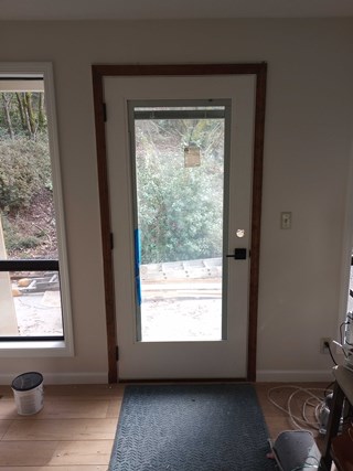 Bathroom exterior door replacement after
